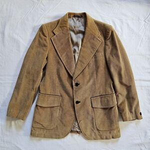 Hispacor 70's vintage corduroy tan sport coat blazer with pockets Size 42